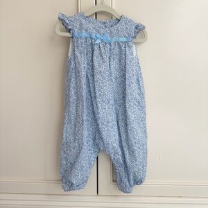 Liberty London Trotter’s Blue Floral Baby Romper